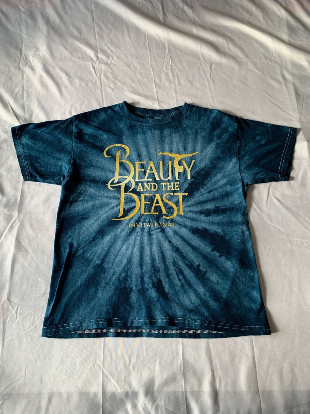 Beauty and the Beast Gymnastics Tie Dye Shirt Youth Large 2024 Invitational Tee